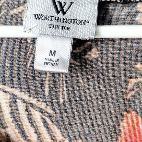 Worthington Women's Multicolor Patterned Top Size Medium - Picture 7 of 8